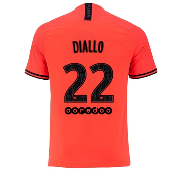 JORDAN Camiseta Paris Saint Germain NO.22 Diallo Segunda equipo 2019-20 Naranja